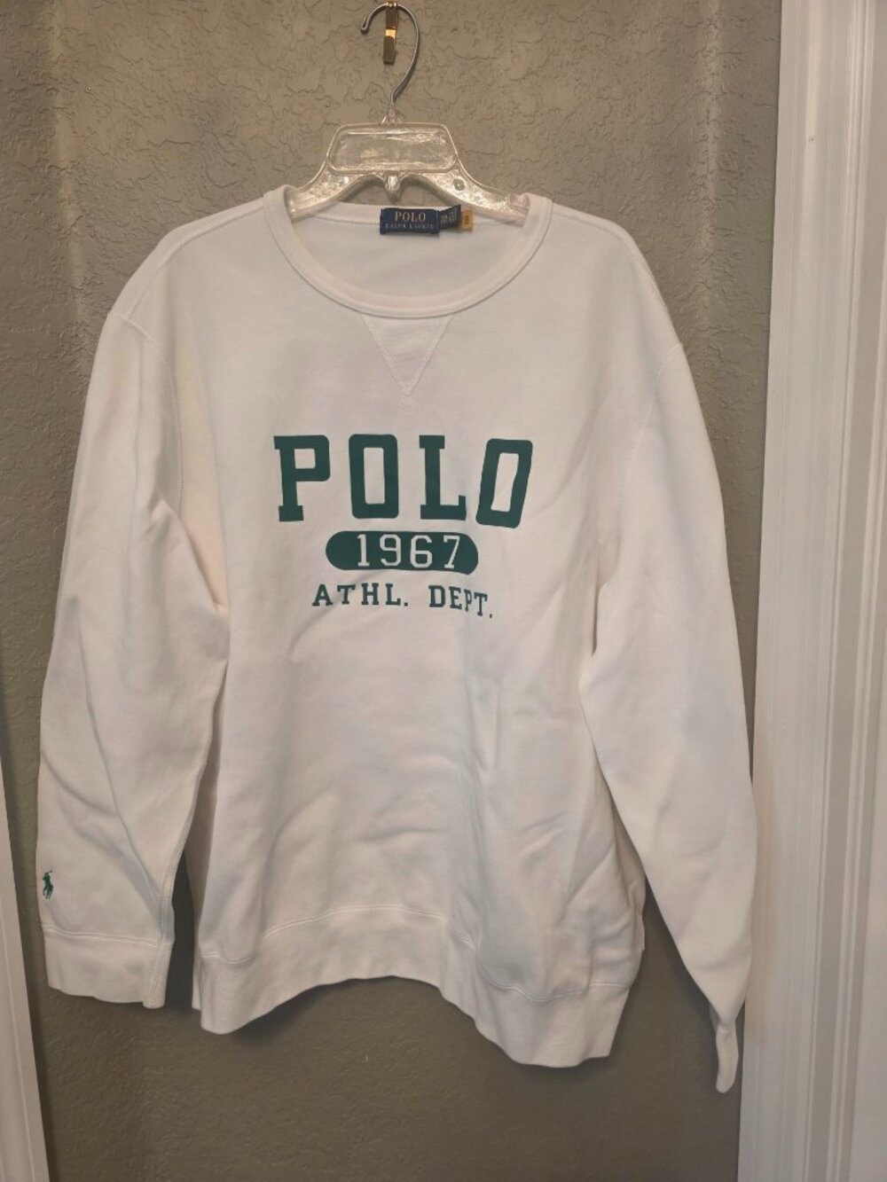 POLO Ralph Lauren Men's White Green Crewneck Sweatshirt XXL